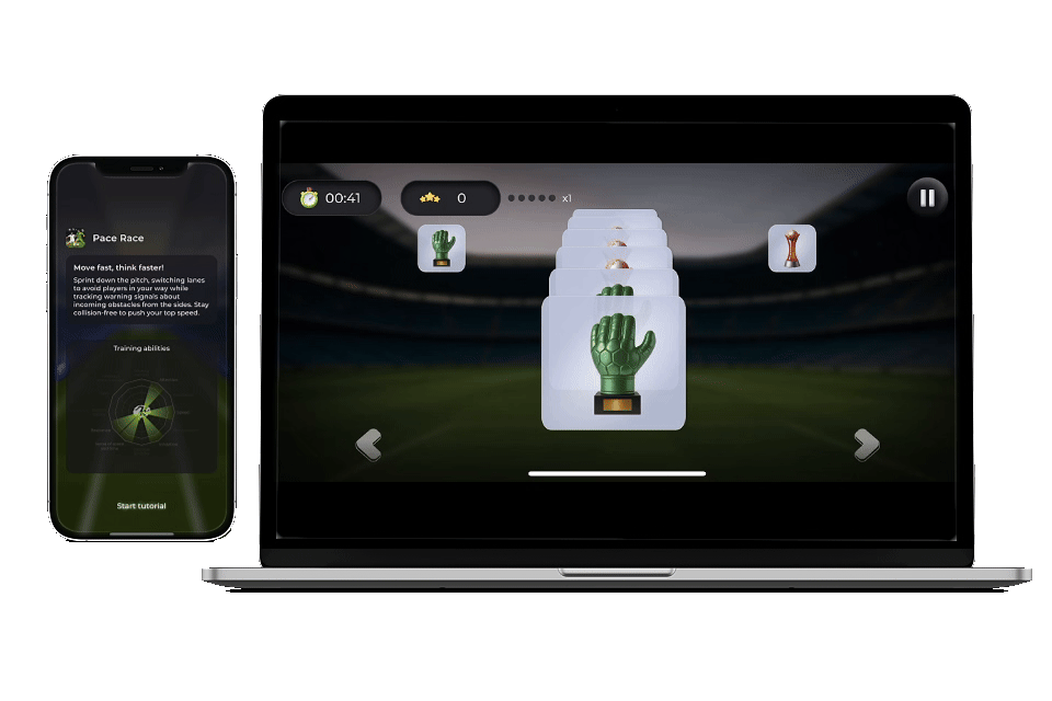 Mobile and laptop game view